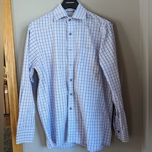 Michael Kors Men's Lavender Purple Plaid Button Down Shirt Size Large 16 34/35